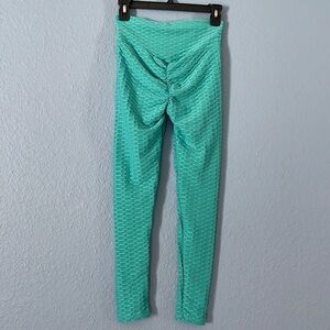 Booty lifting anti-cellulite teal leggings in women’s size small